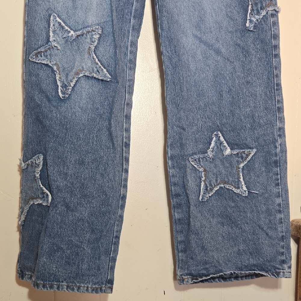 Distressed Star Wide Leg 10 1/2 Flare - Picture 2 of 7